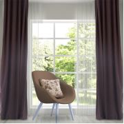 Kozzy Home RFE107 Tek Kanat Fon Perde (Toprak) - 140x270 cm