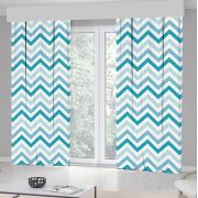 Kozzy Home RFE425 Saten Baskılı Tek Kanat Fon Perde - Turkuaz 135x270 cm
