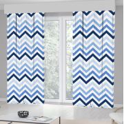 Kozzy Home RFE426 Saten Baskılı Tek Kanat Fon Perde - Mavi 135x270 cm