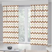 Kozzy Home RFE428 Saten Baskılı Tek Kanat Fon Perde - S. Kahve 135x270 cm