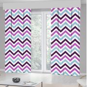 Kozzy Home RFE429 Saten Baskılı Tek Kanat Fon Perde - Mor 135x270 cm