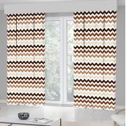 Kozzy Home RFE430 Saten Baskılı Tek Kanat Fon Perde - K. Kahve 135x270 cm