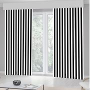 Kozzy Home RFE435 Saten Baskılı Tek Kanat Fon Perde - Siyah 135x270 cm