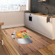 Kozzy Home Dijital Baskılı Yıkanabilir Kaymaz Taban Mutfak Halısı Kahverengi RFE6904 80x150 cm