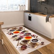 Kozzy Home Dijital Baskılı Yıkanabilir Kaymaz Taban Mutfak Halısı Kahverengi RFE6909 80x150 cm