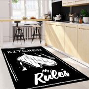 Kozzy Home Dijital Baskılı Yıkanabilir Kaymaz Taban Mutfak Halısı Siyah Beyaz RFE6927 80x150 cm