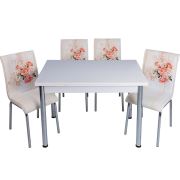 Yandan Açılır Monopetli Masa ve Sandalye Takımı Gülpembe 70x110 4 Kişilik