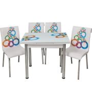 Yandan Açılır Masa ve Sandalye Takımı 60x90 cm Olimpiyat 4 Kişilik