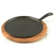 Lava Krep Pizza Pancake Tavası Yuvarlak Metal Saplı ve Ahşap Altlıklı