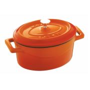 Lava Trendy Oval Mini Döküm Demir Tencere 12x9 cm Turuncu