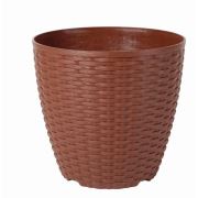 Lider Rattan-24 Plastik Saksı Kahve