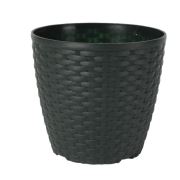 Lider Rattan Plastik Saksı Koyu Yeşil