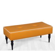Lorence Home Lungo Deri Bench Puf(Turuncu)