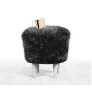 Lorence Home Fox Puf / Gri Yuvarlak - Beyaz