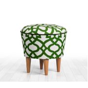 Lorence Home Moss Puf Yeşil Çizgiler