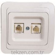 Makel İkili Num.telefon Prizi Beyaz Mimoza