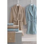 Marie Claire Aıle Setı Danya 100% Pamuk 2 Bornoz M Ve L 50x90+85x150 cm 2'şer Adet Su Bej