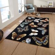 Merinos Tropics 16094-90 Siyah Kelebekli Modern Halı 160x230 cm