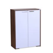 Mimilos Seyda Beyaz - Ceviz Çok Amaçlı Çift Kapılı Banyo Dolabı
