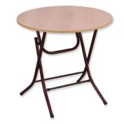 Mimilos Metal - Ahşap Katlanır Ayaklı Yuvarlak Masa 80 cm