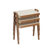 Mimilos Eko Tepsi Zigon Sehpa - Teak Krem