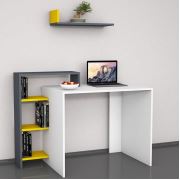 Minar Swan Çalışma Masası Beyaz-Antrasit-Koyu Sarı