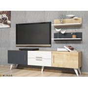 Minar Only Tv Ünitesi-Beyaz-Safir-Antrasit
