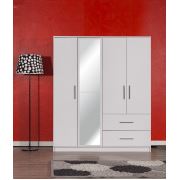 Lucca Gardırop Aynalı 4 Kapılı 2 Çekmeceli