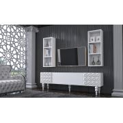 Modatte Lora Kitaplıklı Raflı Tv Ünitesi