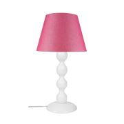 Modelight Büyük Boncuk Abajur Beyaz Ayak/Pembe Şapka