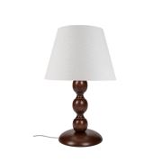 Modelight Küçük Boncuk Abajur Kahve Ayak/Beyaz Şapka