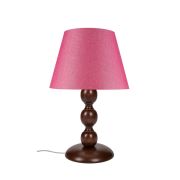 Modelight Küçük Boncuk Abajur Kahve Ayak/Pembe Şapka