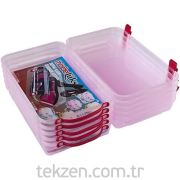 5'Li Lüx Pembe Bayan Ayakkabı Kutusu-FL.3311