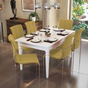 Modilayn Flora Yemek Masa Takımı Klas 6 Sandalye Sarı