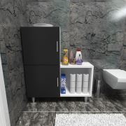 Moonlife 2 Kapaklı L Çok Amaçlı Dolap Siyah