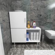Moonlife 2 Kapaklı L Çok Amaçlı Dolap Beyaz