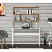Moonlife Kaya Kitaplıklı Çalışma Masası Teak Siyah