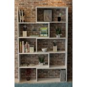 Moonlife Office Dekoratif Kitaplık Beyaz