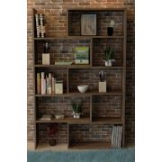 Moonlife Office Dekoratif Kitaplık Ceviz