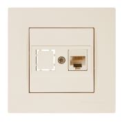 Mutlusan Rita Data Prizi 1xRj45 (Cat5E) Krem