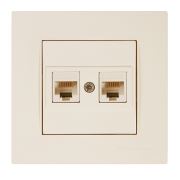 Mutlusan Rita Data Prizi 2xRj45 (Cat5E) Krem