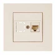 Mutlusan Rita Data Prizi 1xRj45 (Cat6) Krem