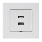 Mutlusan Rita İkili Usb Şarj Prizi Beyaz