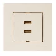 Mutlusan Rita İkili Usb Şarj Prizi Krem