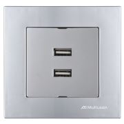 Mutlusan Rita İkili Usb Şarj Prizi İnox