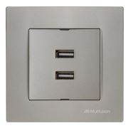 Mutlusan Rita İkili Usb Şarj Prizi Titanyum