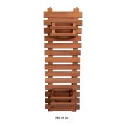Ahşap Duvar Çiceklik 2 Saksılı Dikey - Teak