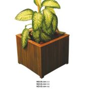 Ahşap Bahçe Saksı (Y: 40 cm. G: 40 cm. D: 40 cm.) - Ceviz