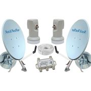 Next NextStar 80 Cm Çift Çanak Anten Seti Tekli Lnb + Kablo + Dayzek + Dübel 150023