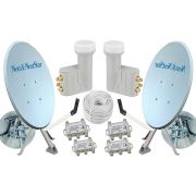 Next NextStar 80 Cm Çift Çanak Anten Seti Dörtlü Lnb + Kablo + Dayzek + Dübel 150025